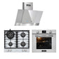 Grand Chef Electric Oven, Gas Hob & Cooker Hood Bundle (White)